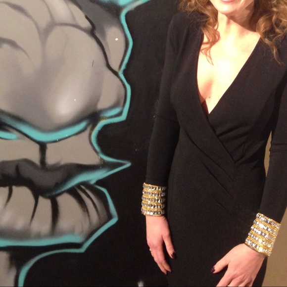 Black Akira Chicago Red Label dress w rhinestones - Picture 3 of 3